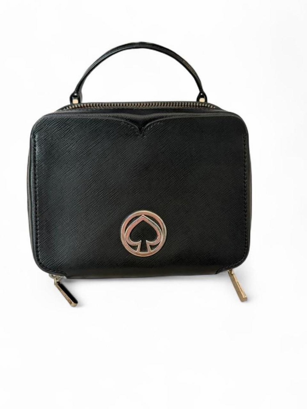 kate spade Black Saffiano Leather Top-Handle Mini Crossbody